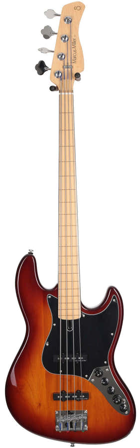 V7 Vintage Alder-4 Fretless Ts Tobacco Sunburst