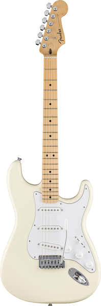 Fender Standard Stratocaster MN Witte Slagplaat Olympic White