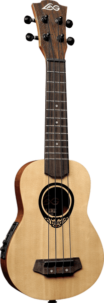 Tiki Baby Tku150Se Baby-Sopraan-Ukulele Dunne Gewelfde Achterkant Elektrisch