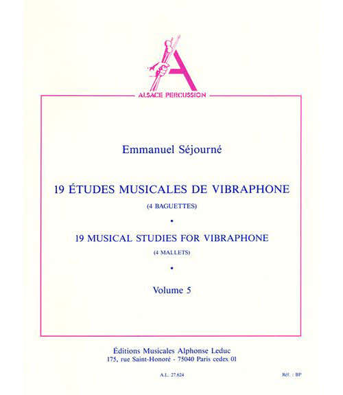 Leduc Sejourne - 19 Etudes Musicales De Vibraphone (4 Baguettes)vol.5