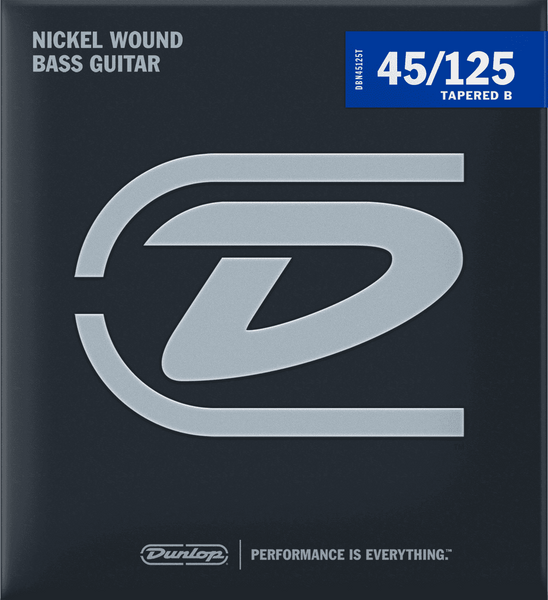 Dunlop BASS STRINGS ROUND WIRE NICKEL NICKEL TAPERED SET 5 STRINGS 45-125