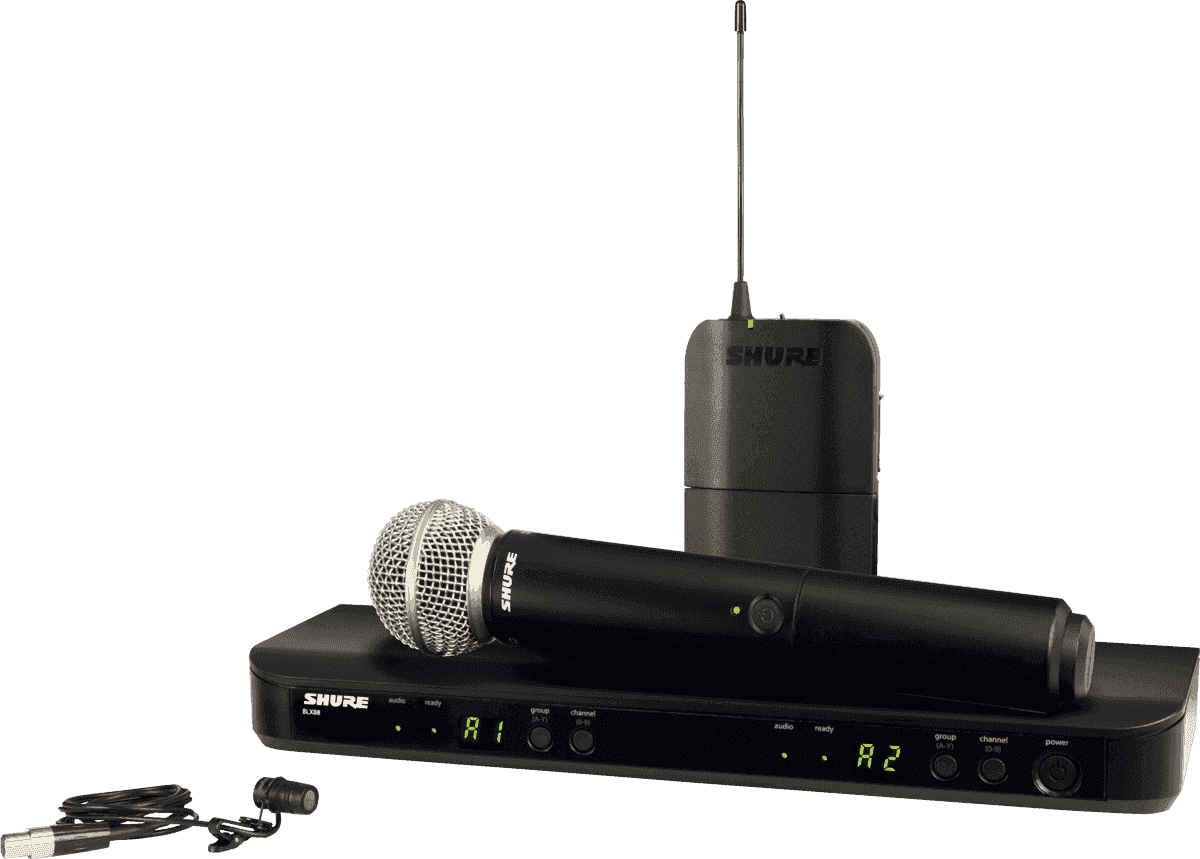 Gecombineerd HF-systeem dasspeldmicrofoon/handmicrofoon