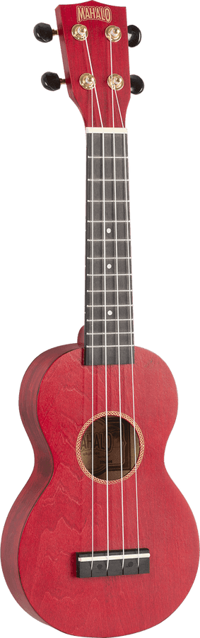 Ukelele Sopraan Slim Satijnrood + Hoes