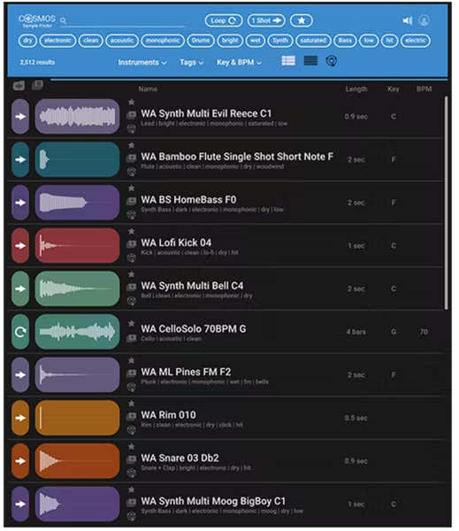 Waves Cosmos Sample Finder