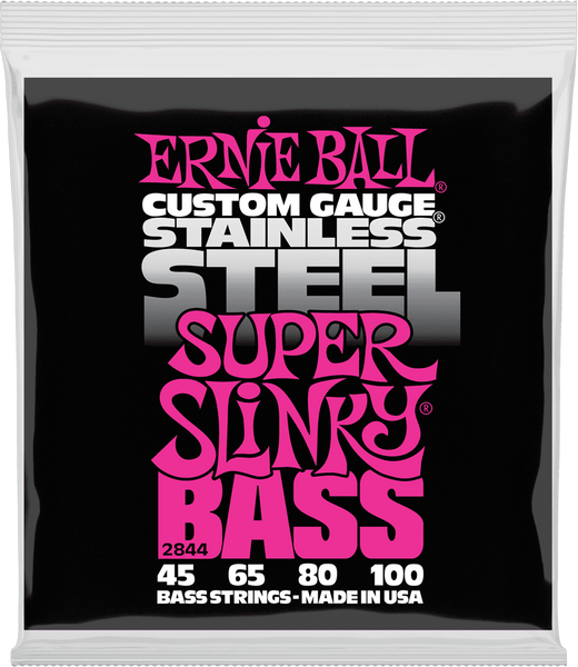 Ernie Ball 2844 Super Slinky van roestvrij staal met aangepaste dikte 45-100