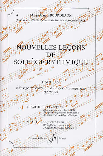 Bourdeaux MARIE-jeanne - Nouvelles Lecons De Solfege Rythmique Vol.5
