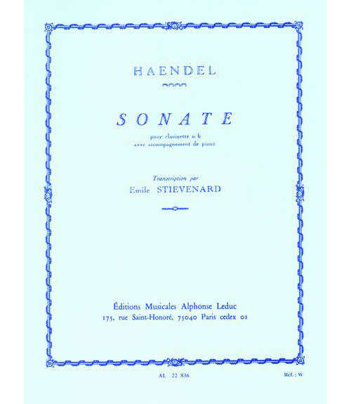 HANDEL G.F. - SONATE OP.8 N°1 - KLARINET & PIANO