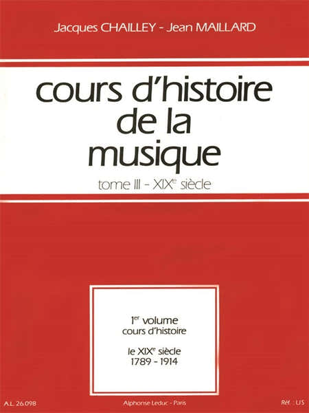 Cours d'histoire de la musique : Tome 3 vol. 1