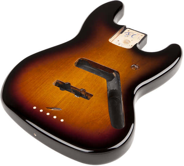 STANDARD JAZZ BASS BODY VAN ELZENHOUT, BRUIN SUNBURST