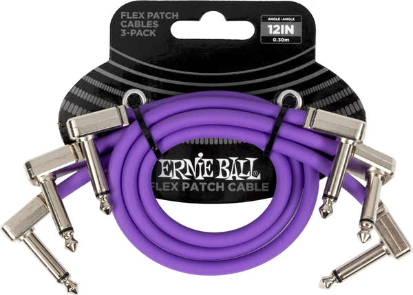 Ernie Ball PATCH CABLE FLEX 30CM - PACK 3 PURPLE