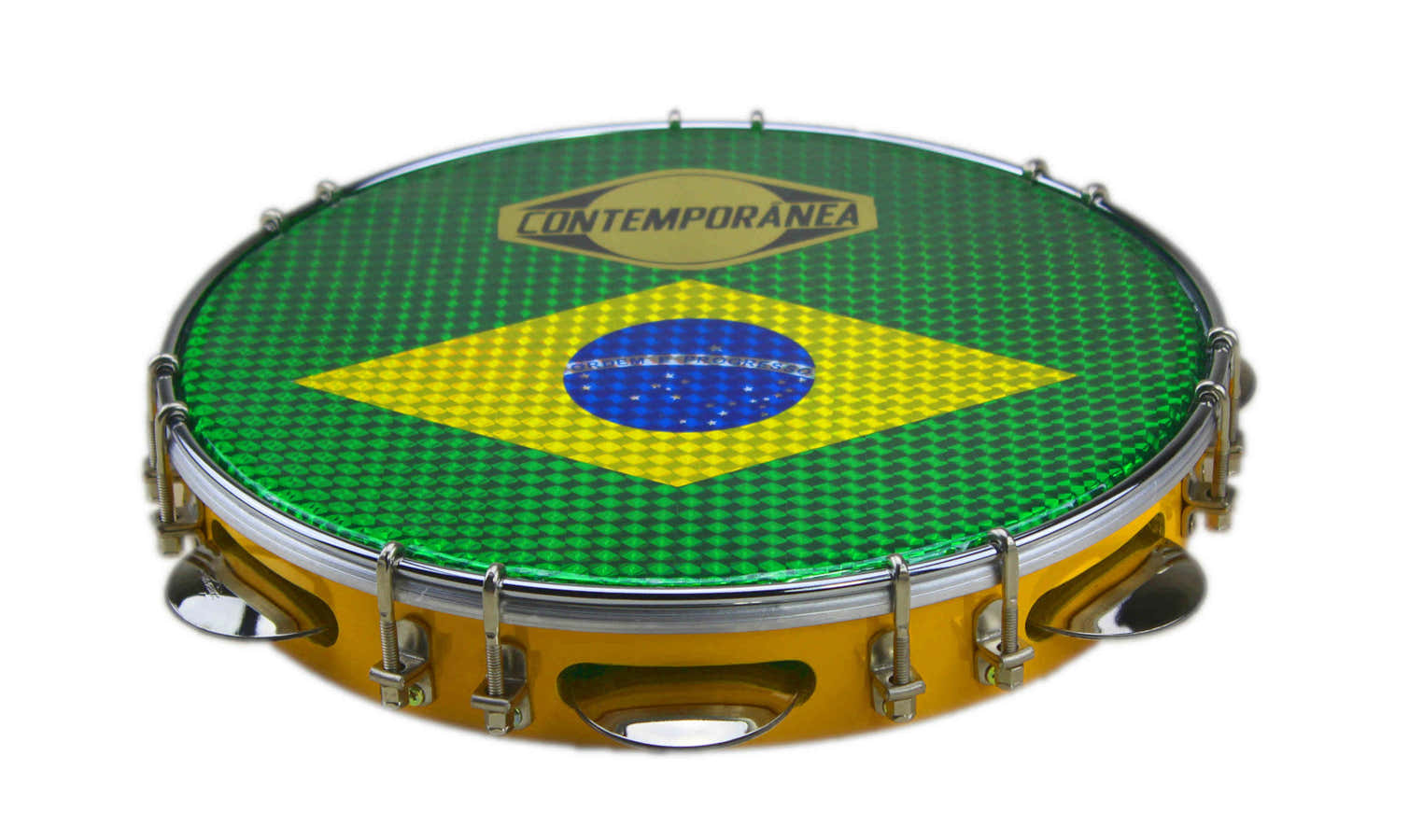 C-PL10-01y Pandeiro 10" Braziliaanse vlag - Geel