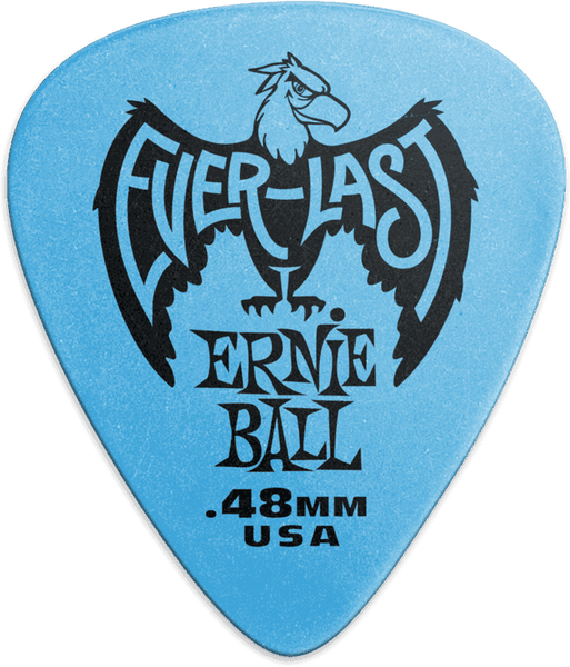 Ernie Ball Plectrums Everlast Zakje van 12 Blauw 0,48mm