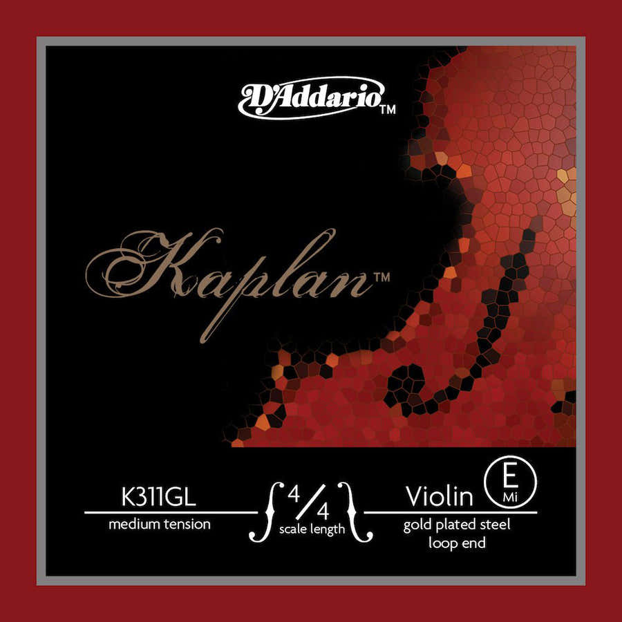 SINGLE STRING (E) GOLD-PLATED FOR VIOLIN KAPLAN EXTREMITY WITH 4/4 HANDLE LOOP MEDIUM TENSION