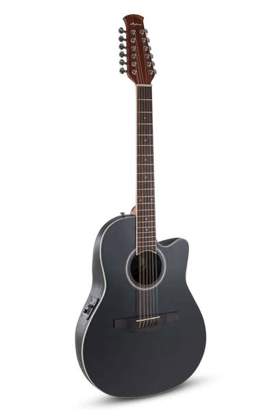 Applause Elektro-Akoestische Gitaar Ab2412Ii Mid Cutaway 12-String Black Satin