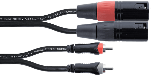 Dubbele Audiokabel XLR Male / RCA 1,5 M