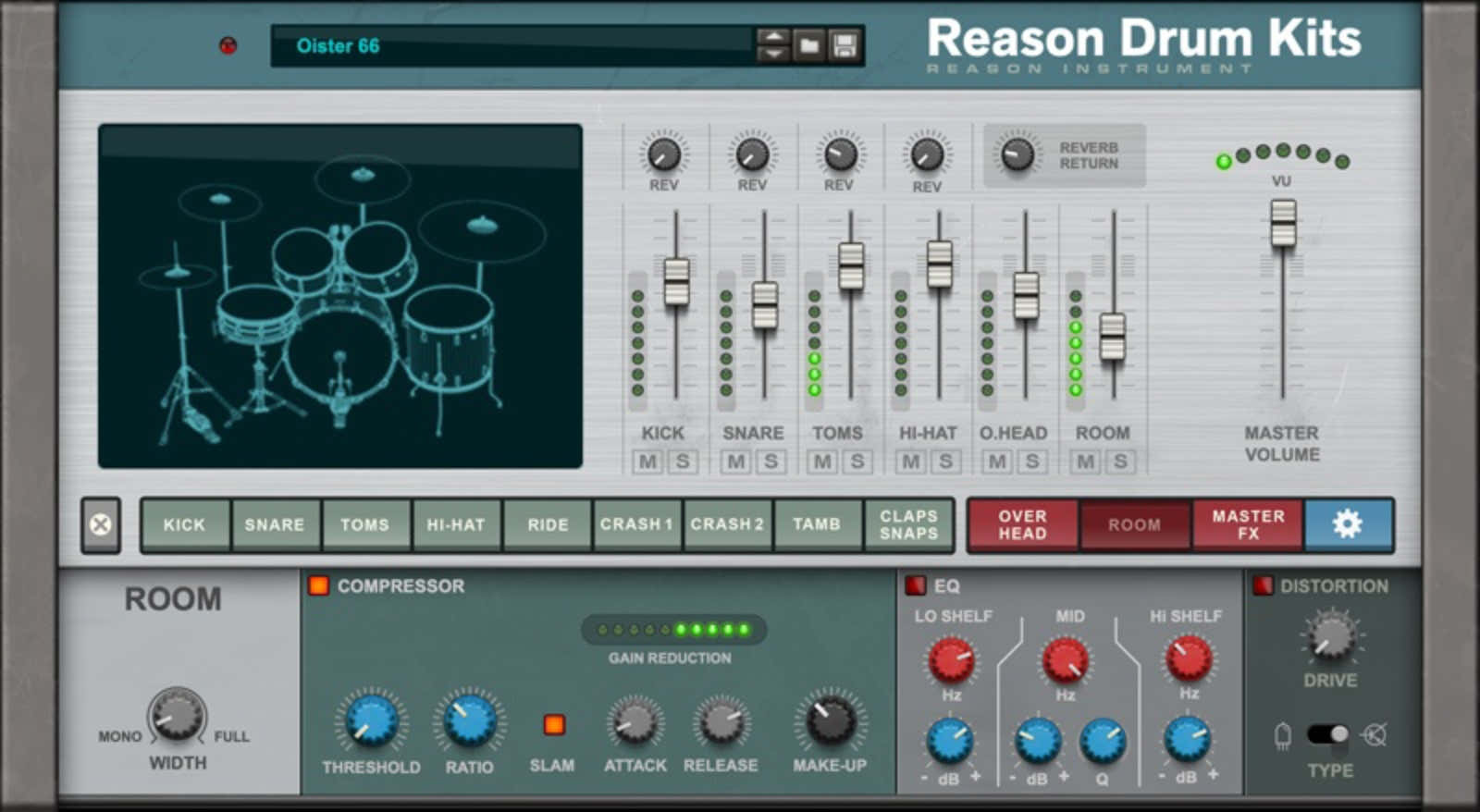 Reason Drumkits Akoestische drumsessie