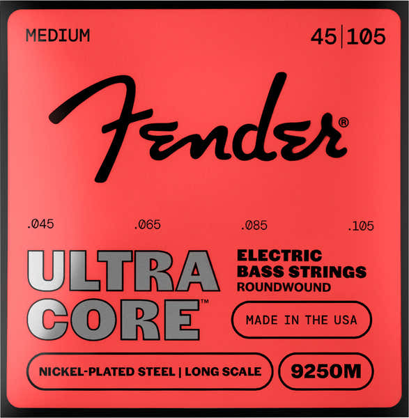 Fender Ultracore bassnaren, vernikkeld staal, kogeleinde, 9250M 45-105, (4)