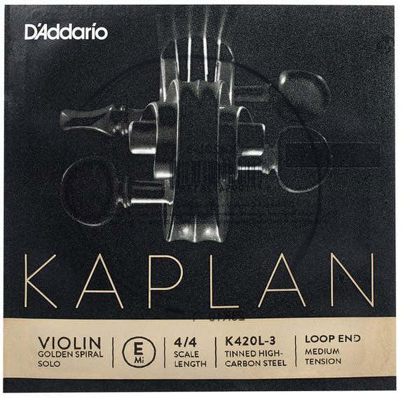 4/4 KAPLAN GOLDEN SPIRAL SOLO LOOP END VIOLIN SINGLE E STRING SCALE MEDIUM TENSION