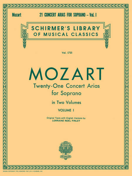 Schirmer 21 Concert Arias for Soprano - Volume I