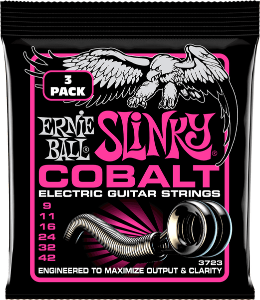 Ernie Ball 3723 Cobalt Super Slinky 9-42 Pak van 3