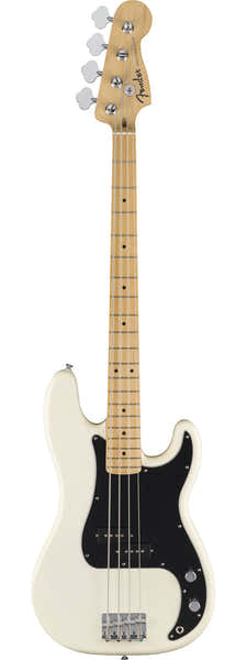Fender Standaard Precision Bass MN zwarte slagplaat Olympic White