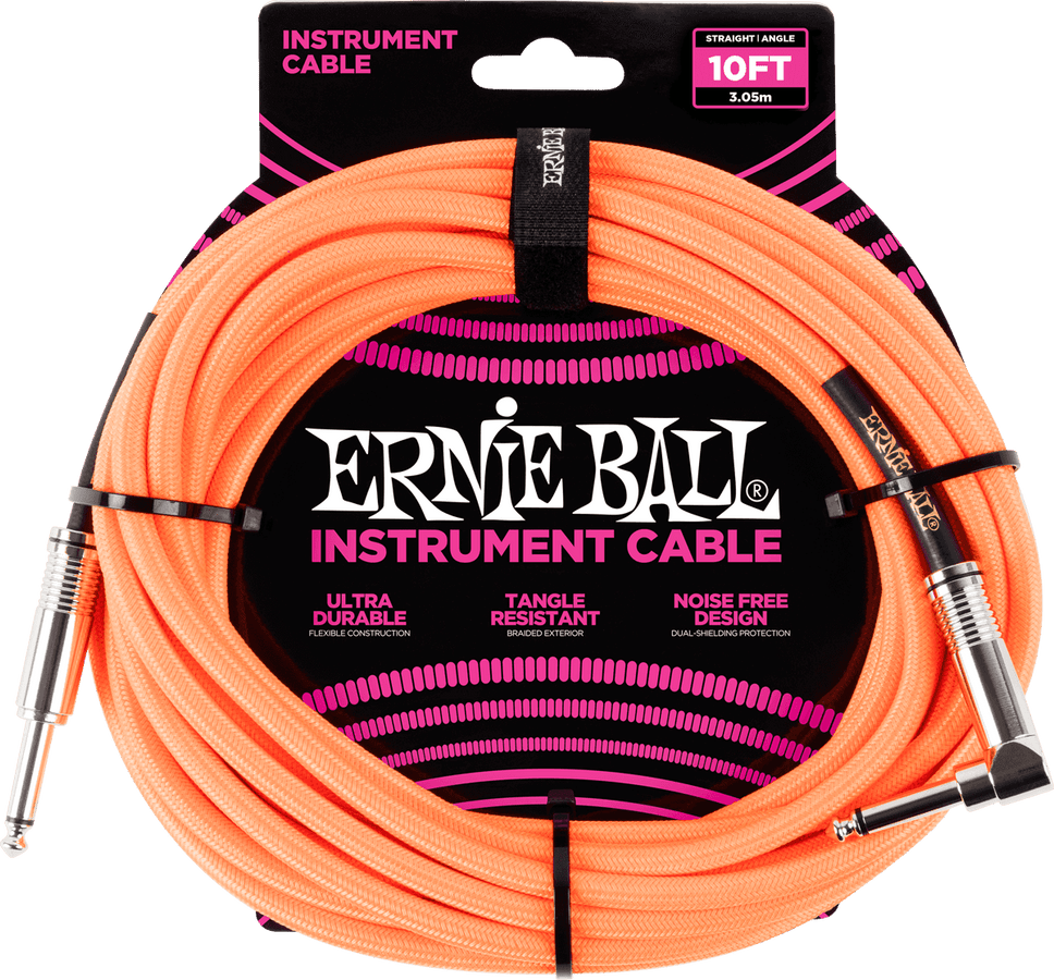 Instrumentkabels Gevlochten Mantel Jack/jack Haaks 3M Oranje