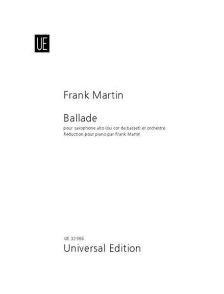 Universal Edition Martin Franck - Ballade - Saxophone Alto