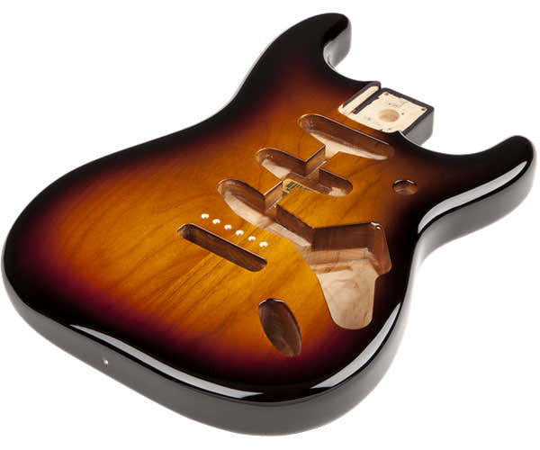 CLASSIC 60'S STRATOCASTER SSS elzen body met vintage brugmontage, 3-kleurige sunburst