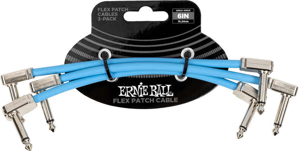 Ernie Ball PATCH CABLE FLEX 15CM - PACK 3 BLUE
