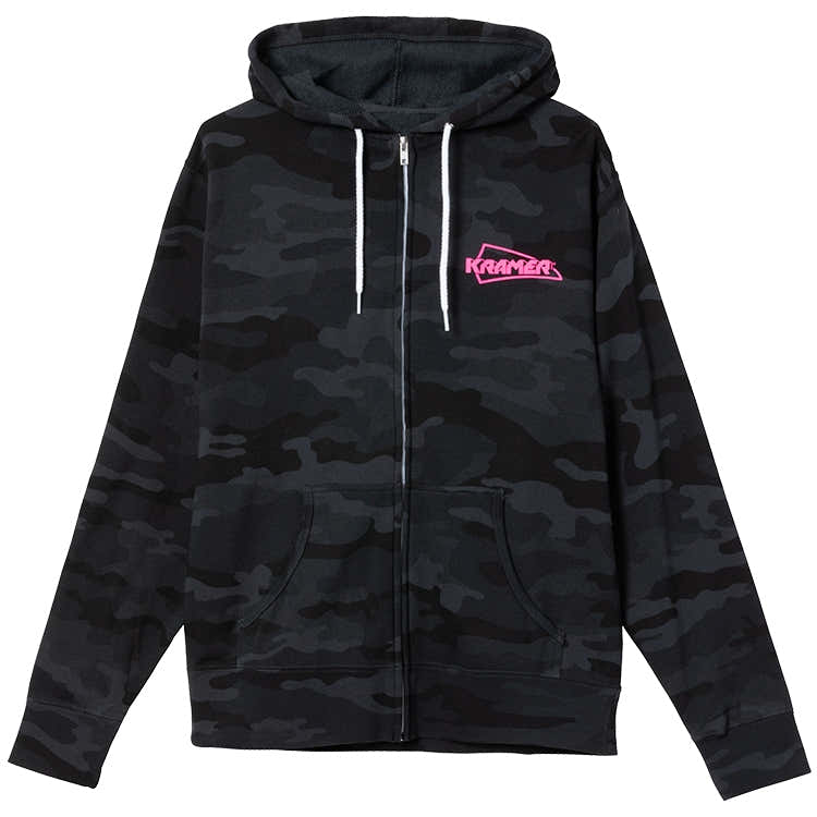 "M" Kramer Camo hoodie met volledige rits (Zwart)