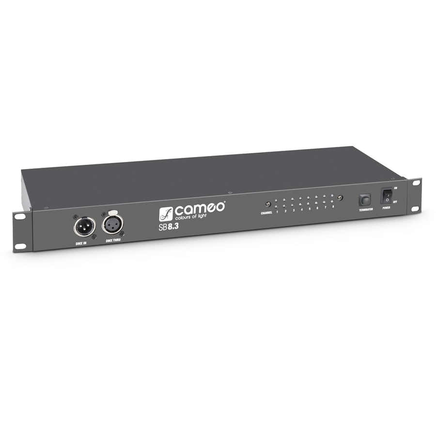 SB8.3 - SPLITTER - 8-KANAALS DMX-BOOSTER (3-PUNTS XLR)