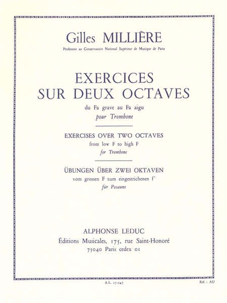 Milliere Gilles - Exercices Sur Deux Octaves Pour Trombone
