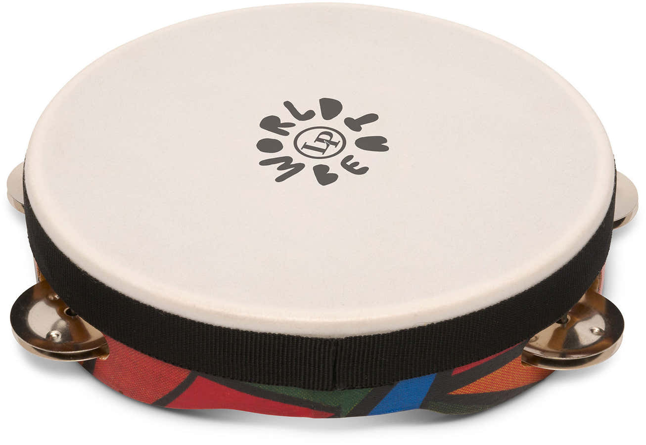 Tambourine World Beat Single Row With Head LP7022 8 Inches