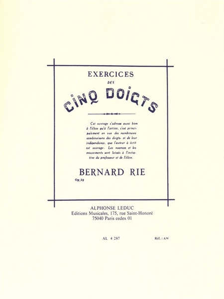 Mitropa Music Exercices Des 5 Doigts Op32