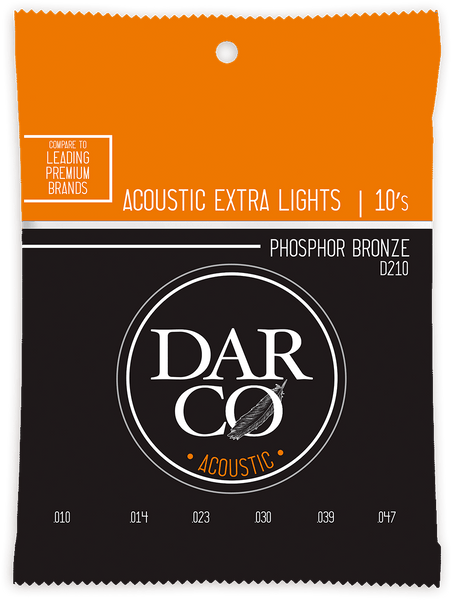 ACOUSTIC STRINGS 92/8 PHOSPHORE BRONZE DARCO ACOUSTIC EXTRA LIGHT SET 92/8