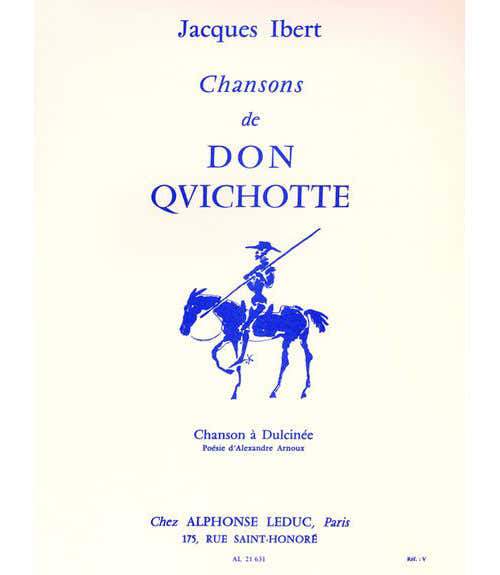 IBERT - CHANSONS DE DON QUICHOTTE - N°2 : CHANSON A DULCINEE - ZANG EN PIANO