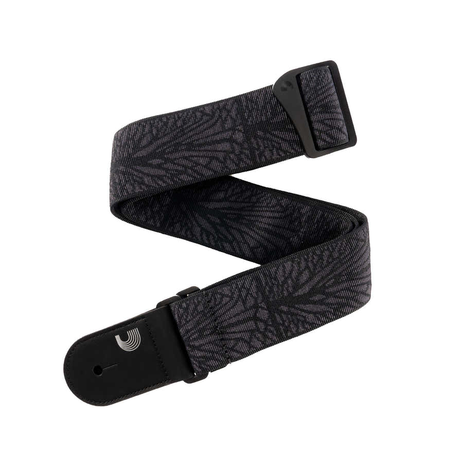 Gevlochten Gitaarband Lightning Black Tubular