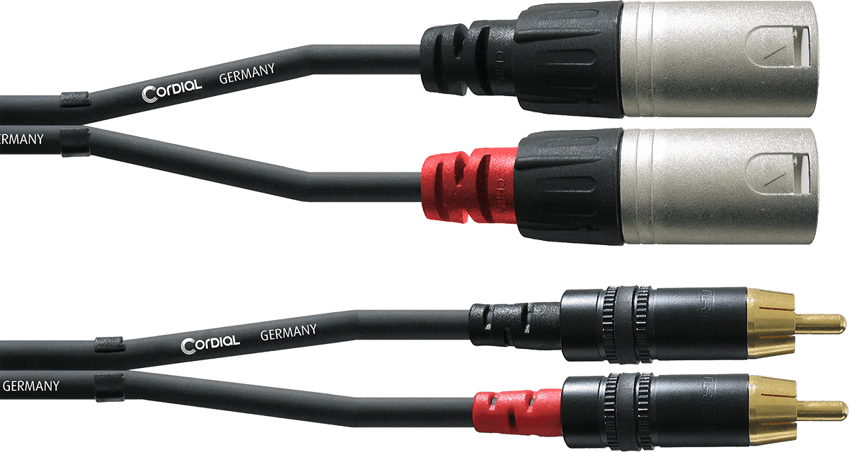 Dubbele Audiokabel XLR Male/RCA 3 M