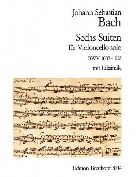 Edition Breitkopf Bach - 6 Suites BWV 1007-1012 BWV 1007-1012 - Violoncelle
