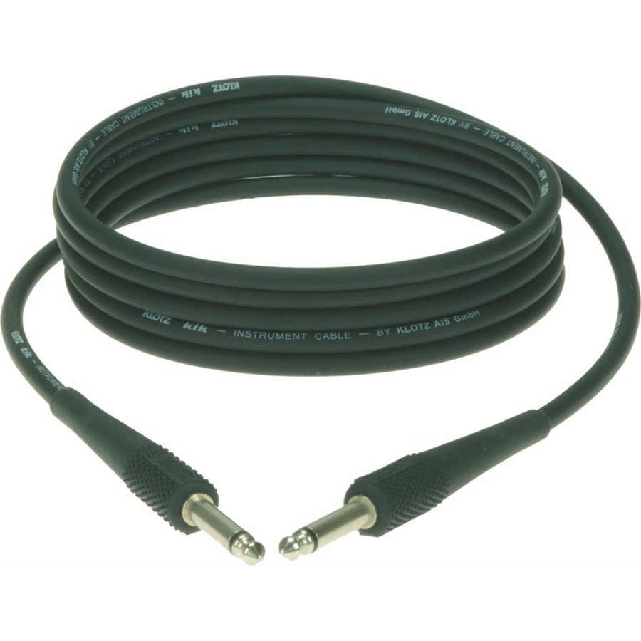KIK INSTRUMENT CABLE BLACK 1,5M JACK 2P - JACK 2P METAL