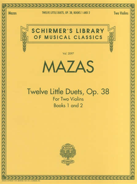 Hal Leonard MAZAS JACQUES F - TWELVE LITTLE DUETS OP.38 BOOKS 1 AND 2 VIOLIN DUETS - VIOLIN