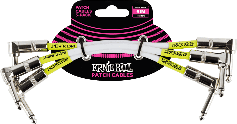 Instrumentkabels Patch 3-Pack - Haaks - 15CM Wit
