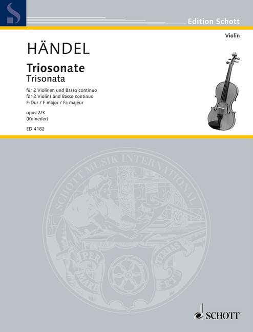 HANDEL G.F. - Negen triosonates Op. 2 nr. 3