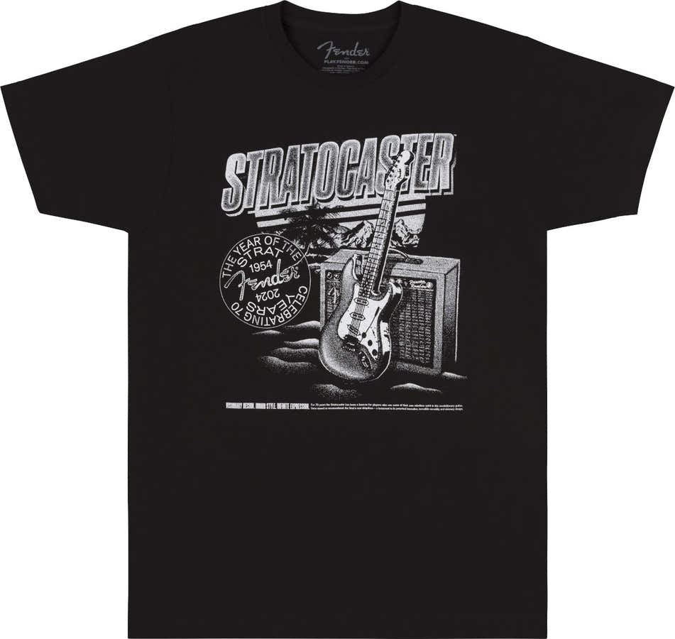 Fender Stratocaster 70Th Anni Tee Black Xl