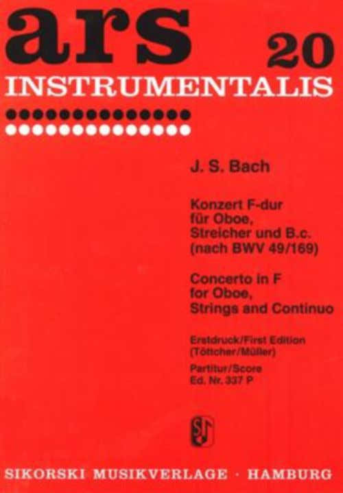 Jean-Sebastien - Concert in F majeur voor hobo strijkers en basso continuo - (BWV 49/169) - Partituur