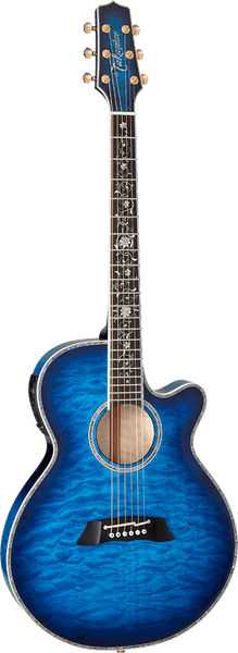 Takamine Japan Thin Line Series Tsp100 Fx Cutaway Quilt Donkerblauw Sunburst