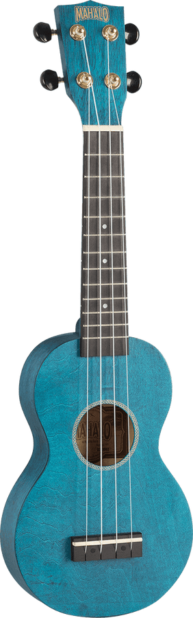 Ukelele Sopraan Slim Satijnblauw + Hoes