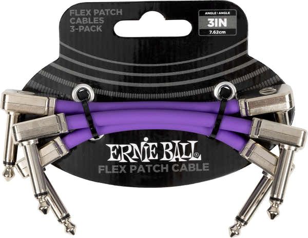 Ernie Ball PATCH CABLE FLEX 7,5CM - PACK 3 PURPLE