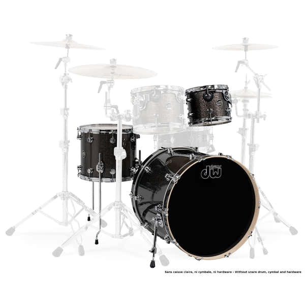 DW Drum Workshop PERFORMANCE ROCK 22" FINISH PLY / SATIN OIL PEWTER SPARKLE