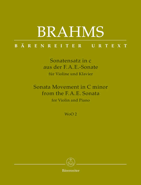 Barenreiter Brahms J. - Sonata Movement In C Minor From The F.a.e. Sonata - Woo 2 - Violon & Piano